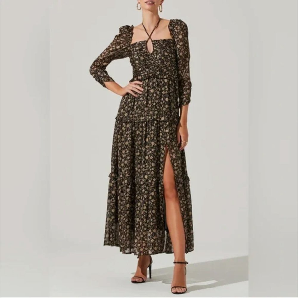 ASTR the Label Lovestruck Floral Halter Maxi Dress